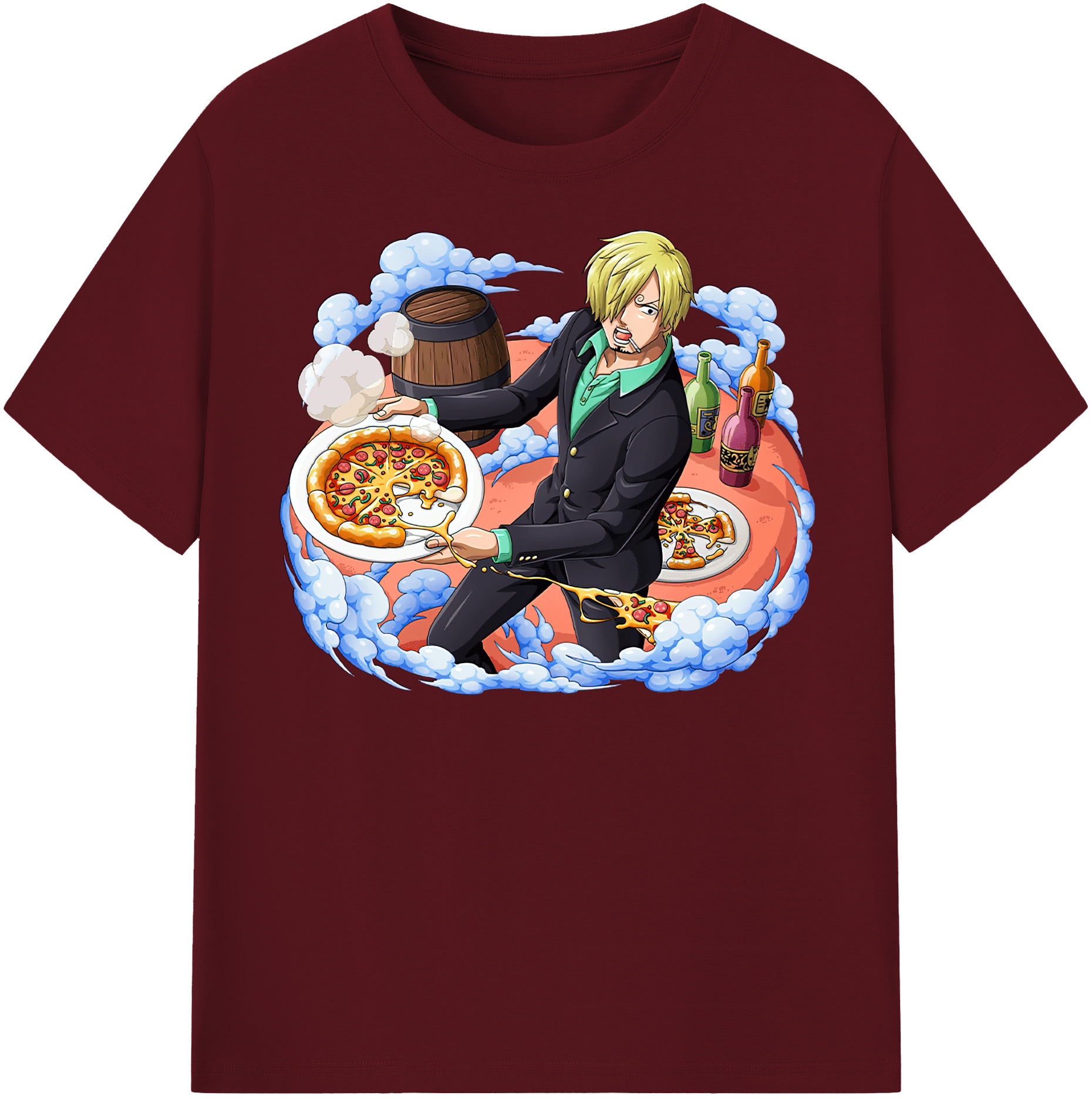 ワンピース サンジ ONE PIECE Sanji 綿100％半袖Tシャツ（フロントプリント）